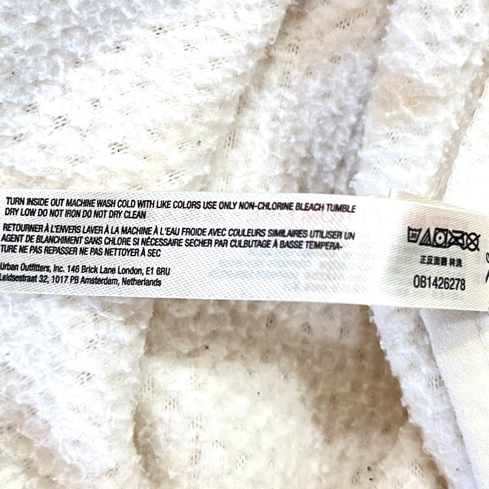 Free People Movement Hit the Slopes Fleece Jacket Size S Ivory Relaxed Crop - Picture 7 of 7